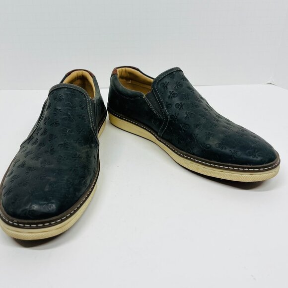 Johnston & Murphy Sheepskin Navy Skull Embossed McGuffey Slip-on Shoe main image 5